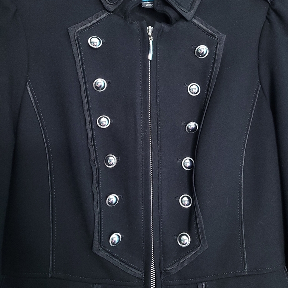 WHITE HOUSE BLACK MARKET Women's Black Full Zip Pea Coat SMALL - Picture 7 of 16